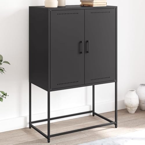 ZQQLVOO Highboard Schwarz kommoden sideboards for Schlafzimmer Innenraum 68,5x38,5x107 cm Stahl von ZQQLVOO