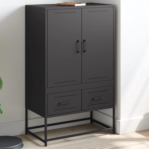 ZQQLVOO Highboard Schwarz sideboards kleiderschrank for Büro Schlafzimmer 68x39x111,5 cm Stahl ZQQLVOO Highboard Schwarz sideboards kleiderschrank for Büro Schlafzimmer 68x39x111,5 cm Stahl von ZQQLVOO