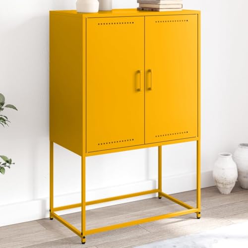 ZQQLVOO Highboard Senfgelb sideboards flurschrank for Wohnzimmer Innenraum 68,5x38,5x107 cm Stahl von ZQQLVOO