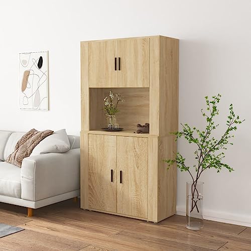 ZQQLVOO Highboard Sonoma-Eiche Holzwerkstoff flurschrank gartenschrank for Büro Innenraum von ZQQLVOO