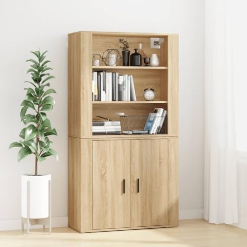 ZQQLVOO Highboard Sonoma-Eiche Holzwerkstoff kleiderschrank flurschrank for Innenraum Büro von ZQQLVOO