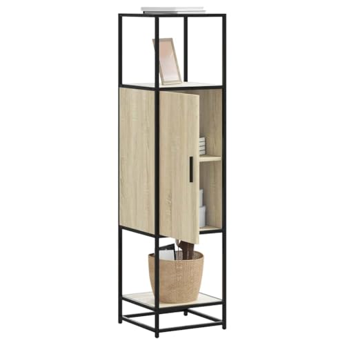 ZQQLVOO Highboard Sonoma-Eiche flurschrank sideboards for Innenraum Wohnzimmer 35,5x35x139 cm Holzwerkstoff Metall von ZQQLVOO
