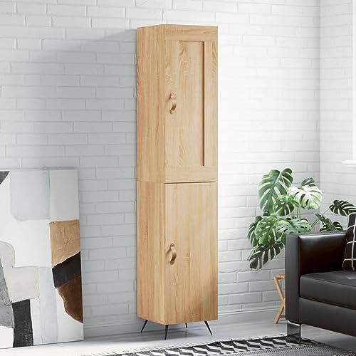 ZQQLVOO Highboard Sonoma-Eiche gartenschrank kleiderschrank for Schlafzimmer Wohnzimmer 34,5x34x180 cm Holzwerkstoff von ZQQLVOO