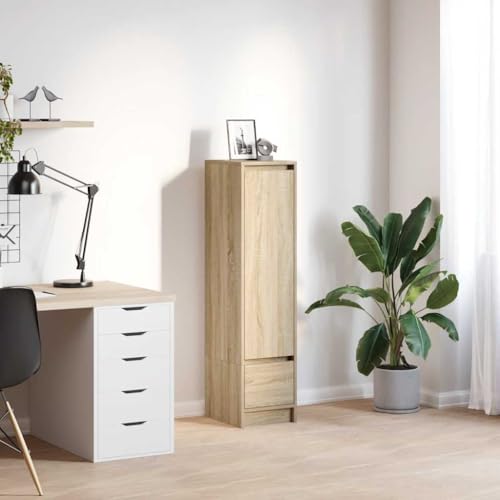 ZQQLVOO Highboard Sonoma-Eiche kleiderschrank gartenschrank for Büro Wohnzimmer 29,5x34x119,5 cm Holzwerkstoff von ZQQLVOO