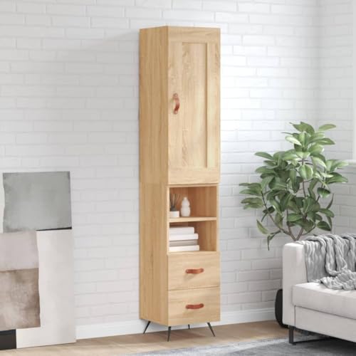 ZQQLVOO Highboard Sonoma-Eiche kommoden gartenschrank for Wohnzimmer Büro 34,5x34x180 cm Holzwerkstoff von ZQQLVOO