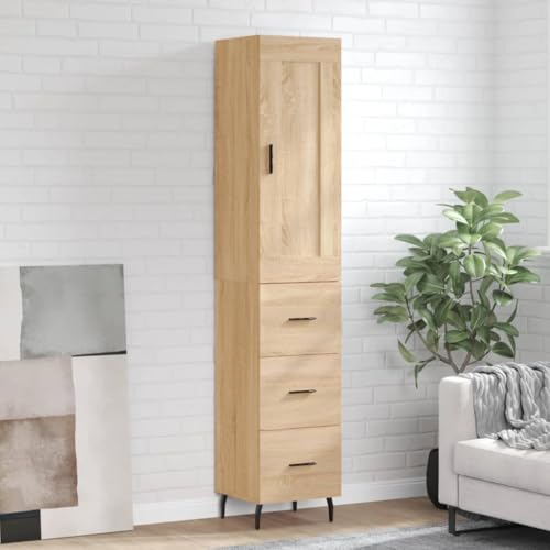 ZQQLVOO Highboard Sonoma-Eiche kommoden sideboards for Innenraum Schlafzimmer 34,5x34x180 cm Holzwerkstoff von ZQQLVOO