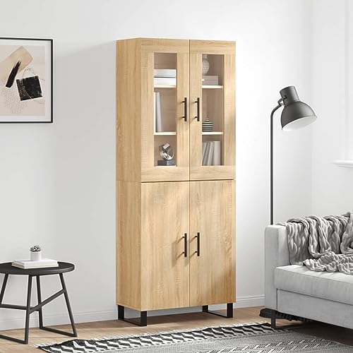 ZQQLVOO Highboard Sonoma-Eiche sideboards gartenschrank for Büro Wohnzimmer 69,5x34x180 cm Holzwerkstoff von ZQQLVOO