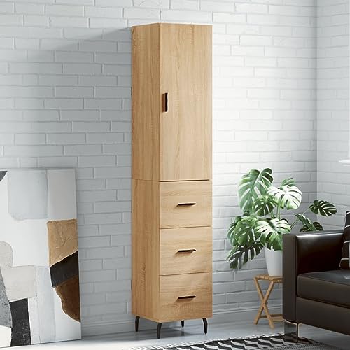 ZQQLVOO Highboard Sonoma-Eiche sideboards gartenschrank for Innenraum Schlafzimmer 34,5x34x180 cm Holzwerkstoff von ZQQLVOO