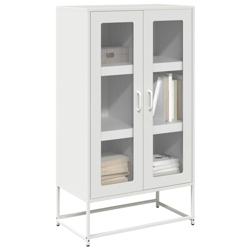 ZQQLVOO Highboard Weiß Schrank sideboards for Büro Schlafzimmer 68x39x123 cm Stahl von ZQQLVOO