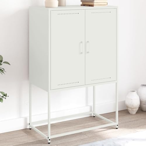 ZQQLVOO Highboard Weiß kommoden gartenschrank for Innenraum Schlafzimmer 68,5x38,5x107 cm Stahl von ZQQLVOO