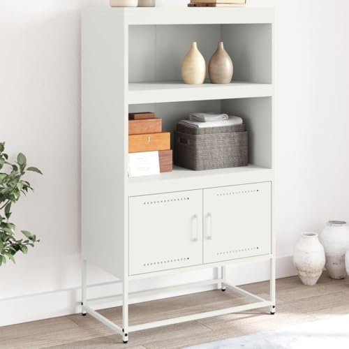 ZQQLVOO Highboard Weiß kommoden kleiderschrank for Schlafzimmer Büro 68,5x38,5x123,5 cm Stahl von ZQQLVOO