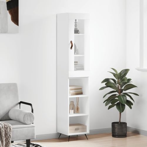 ZQQLVOO Highboard Weiß sideboards kleiderschrank for Büro Innenraum 34,5x34x180 cm Holzwerkstoff von ZQQLVOO