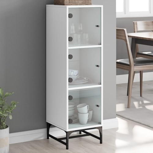 ZQQLVOO Highboard mit Glastüren Weiß gartenschrank kleiderschrank for Wohnzimmer Schlafzimmer 35x37x120 cm ZQQLVOO Highboard mit Glastüren Weiß gartenschrank kleiderschrank for Wohnzimmer Schlafzimmer 35x37x120 cm von ZQQLVOO