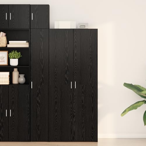 ZQQLVOO Hochboard Schwarz Eiche kleiderschrank gartenschrank for Wohnzimmer Büro 40x42.5x185 cm Holzwerkstoff von ZQQLVOO