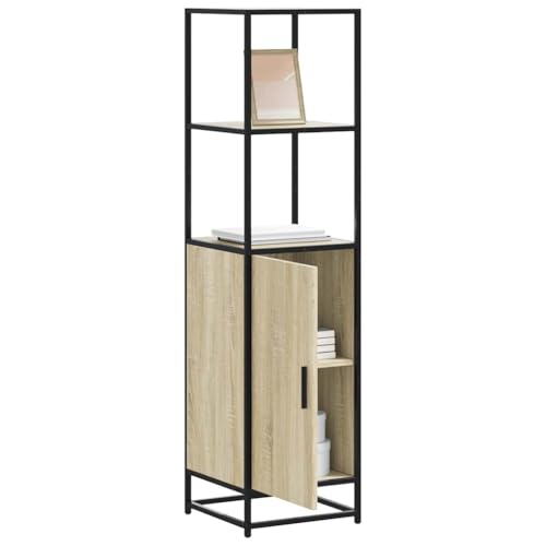 ZQQLVOO Hochschrank mit Metallgestell und Holzwerkstoffplatte, 1 Fach mit offenen Einlegeböden für optimalen Stauraum, Flexibler Türeinbau Links oder rechts ZQQLVOO Hochschrank mit Metallgestell und Holzwerkstoffplatte, 1 Fach mit offenen Einlegeböden für optimalen Stauraum, Flexibler Türeinbau Links oder rechts von ZQQLVOO