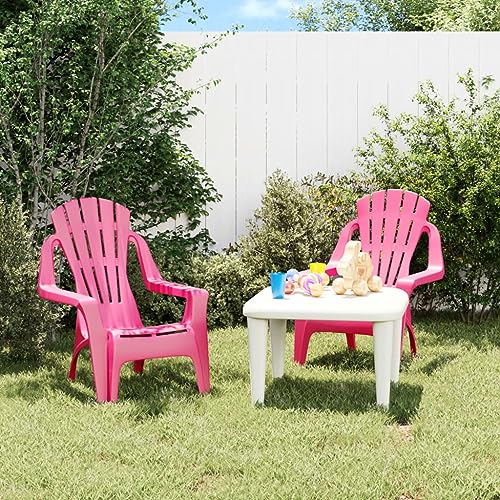 ZQQLVOO Kinder-Gartenstühle 2 STK. Rosa 37x34x44 cm PP Holzoptik Terrassenmöbel Gartenmöbel for Lawn Balcony von ZQQLVOO