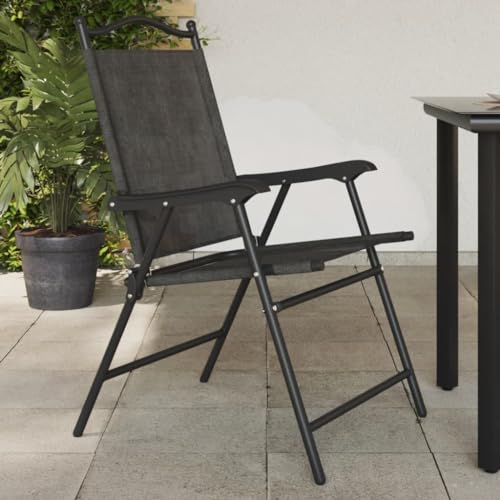 ZQQLVOO Klappbare Gartenstühle 2 STK. Graumeliert Stahl und Textilene Balkonmöbel Gartenbestuhlung for Outdoor Lawn ZQQLVOO Klappbare Gartenstühle 2 STK. Graumeliert Stahl und Textilene Balkonmöbel Gartenbestuhlung for Outdoor Lawn von ZQQLVOO