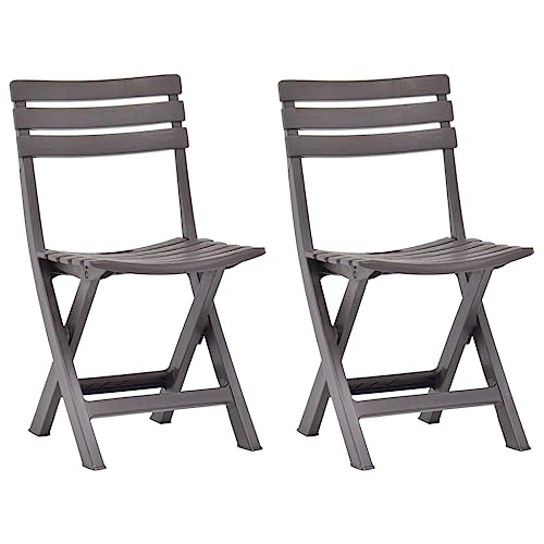 ZQQLVOO Klappbare Gartenstühle 2 STK. Kunststoff Mokka Outdoor-Stühle Balkonstühle for Lawn Patio ZQQLVOO Klappbare Gartenstühle 2 STK. Kunststoff Mokka Outdoor-Stühle Balkonstühle for Lawn Patio von ZQQLVOO