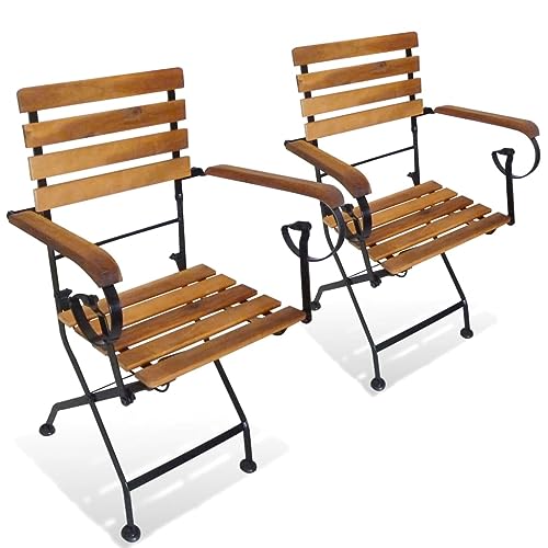 ZQQLVOO Klappbare Gartenstühle 2 STK. Stahl und Massivholz Akazie Gartenmöbelstühle Balkonmöbel for Balcony Deck ZQQLVOO Klappbare Gartenstühle 2 STK. Stahl und Massivholz Akazie Gartenmöbelstühle Balkonmöbel for Balcony Deck von ZQQLVOO