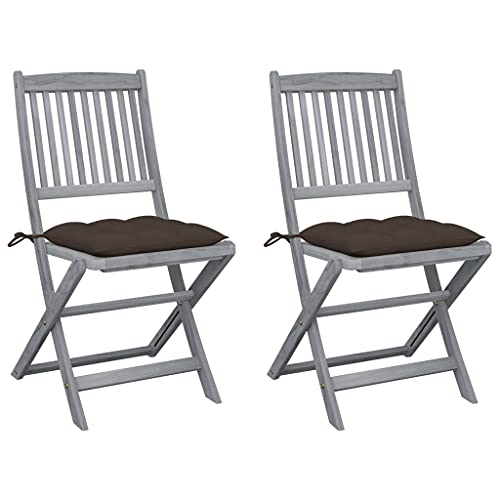 ZQQLVOO Klappbare Gartenstühle 2 STK. mit Kissen Massivholz Akazie Gartenmöbel Gartenmöbelstühle for Outdoor Deck ZQQLVOO Klappbare Gartenstühle 2 STK. mit Kissen Massivholz Akazie Gartenmöbel Gartenmöbelstühle for Outdoor Deck von ZQQLVOO