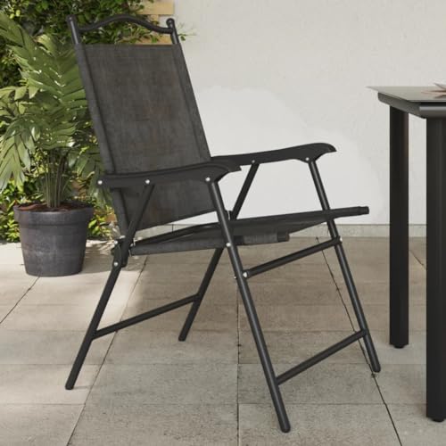 ZQQLVOO Klappbare Gartenstühle 4 STK. Graumeliert Stahl und Textilene Gartenmöbel Gartenmöbelstühle for Balcony Deck ZQQLVOO Klappbare Gartenstühle 4 STK. Graumeliert Stahl und Textilene Gartenmöbel Gartenmöbelstühle for Balcony Deck von ZQQLVOO