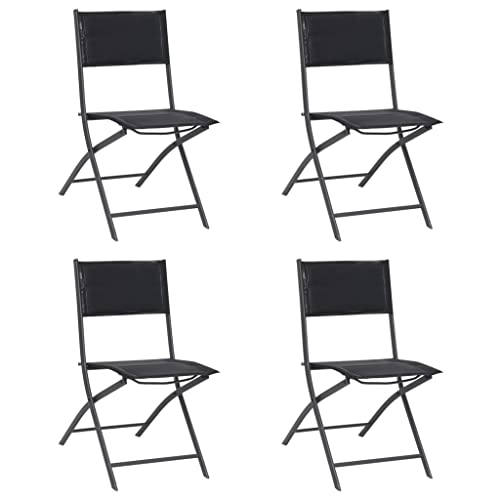 ZQQLVOO Klappbare Gartenstühle 4 STK. Stahl und Textilene Sitzmöbel für den Garten Gartenmöbelstühle for Balcony Deck ZQQLVOO Klappbare Gartenstühle 4 STK. Stahl und Textilene Sitzmöbel für den Garten Gartenmöbelstühle for Balcony Deck von ZQQLVOO