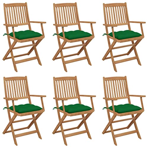ZQQLVOO Klappbare Gartenstühle 6 STK. mit Kissen Massivholz Akazie Balkonstühle Gartenbestuhlung for Deck Balcony ZQQLVOO Klappbare Gartenstühle 6 STK. mit Kissen Massivholz Akazie Balkonstühle Gartenbestuhlung for Deck Balcony von ZQQLVOO