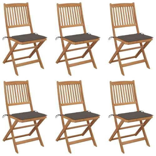 ZQQLVOO Klappbare Gartenstühle 6 STK. mit Kissen Massivholz Akazie Gartenbestuhlung Gartenmöbelstühle for Outdoor Patio ZQQLVOO Klappbare Gartenstühle 6 STK. mit Kissen Massivholz Akazie Gartenbestuhlung Gartenmöbelstühle for Outdoor Patio von ZQQLVOO