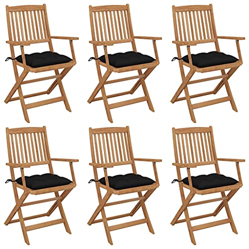 ZQQLVOO Klappbare Gartenstühle 6 STK. mit Kissen Massivholz Akazie Gartenmöbel Gartenmöbelstühle for Balcony Outdoor ZQQLVOO Klappbare Gartenstühle 6 STK. mit Kissen Massivholz Akazie Gartenmöbel Gartenmöbelstühle for Balcony Outdoor von ZQQLVOO