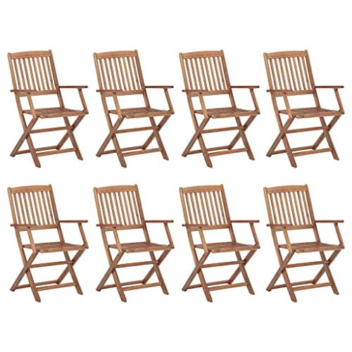 ZQQLVOO Klappbare Gartenstühle 8 STK. Massivholz Akazie Gartenmöbelstühle Gartenmöbel for Outdoor Garden von ZQQLVOO