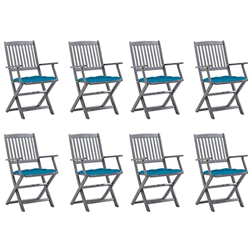ZQQLVOO Klappbare Gartenstühle 8 STK. mit Kissen Massivholz Akazie Outdoor-Stühle Balkonmöbel for Lawn Outdoor ZQQLVOO Klappbare Gartenstühle 8 STK. mit Kissen Massivholz Akazie Outdoor-Stühle Balkonmöbel for Lawn Outdoor von ZQQLVOO