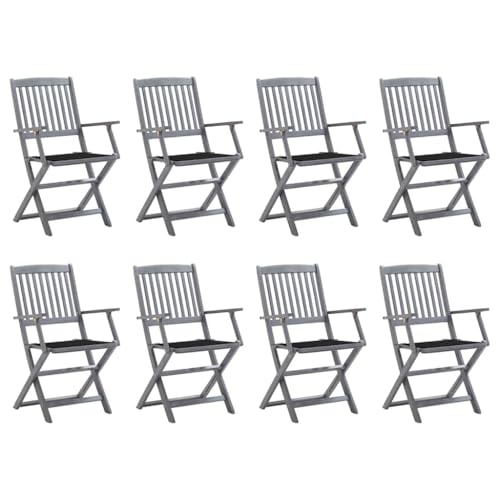 ZQQLVOO Klappbare Gartenstühle 8 STK. mit Kissen Massivholz Akazie Outdoor-Stühle Gartenbestuhlung for Lawn Outdoor ZQQLVOO Klappbare Gartenstühle 8 STK. mit Kissen Massivholz Akazie Outdoor-Stühle Gartenbestuhlung for Lawn Outdoor von ZQQLVOO