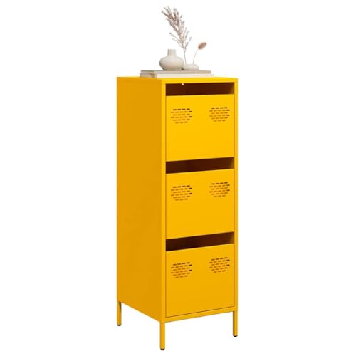 ZQQLVOO Klassisches Highboard aus kaltgewalztem Stahl mit Schublade, Stauraum Kommode für Wohnzimmer, Schlafzimmer oder Büro als Bücherschrank und Standregal von ZQQLVOO