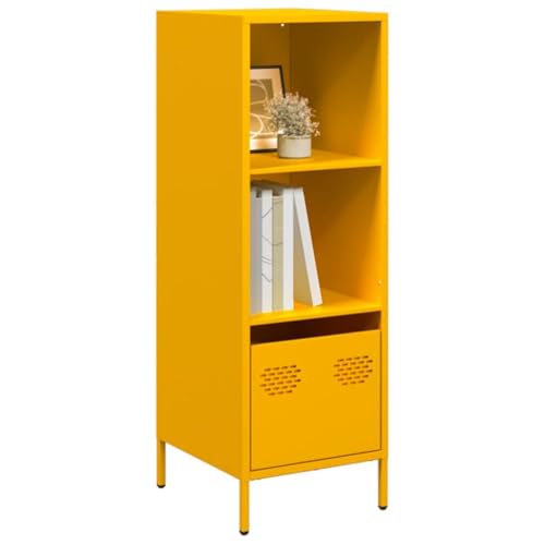 ZQQLVOO Klassisches Highboard aus kaltgewalztem Stahl mit Schublade, Stauraum Kommode für Wohnzimmer, Schlafzimmer oder Büro als Bücherschrank und Standregal von ZQQLVOO