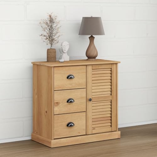 ZQQLVOO Kompaktes Sideboard aus Kiefern-Massivholz mit Metallgriffen – Stauraum Möbel für Küche, Wohnzimmer oder Flur als Buffet, Kommode und Anrichte ZQQLVOO Kompaktes Sideboard aus Kiefern-Massivholz mit Metallgriffen – Stauraum Möbel für Küche, Wohnzimmer oder Flur als Buffet, Kommode und Anrichte von ZQQLVOO
