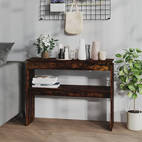 ZQQLVOO Konsolentisch Räuchereiche 102x30x80 cm Holzwerkstoff, Console Table, Konsolentische, Konsolentisch, Schmaler Flurtisch, Eingangtisch, Sideboard Beistelltisch für Eingang und Flur von ZQQLVOO