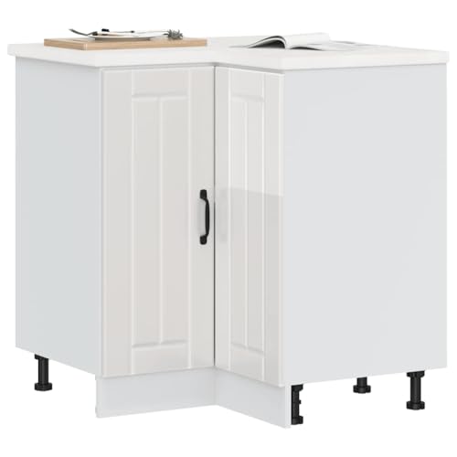 ZQQLVOO Küchen-Eckunterschrank Lucca Hochglanz-Weiß Holzwerkstoff Ofenunterschrank mit großem Staufach und verstellbaren Füßen für Küche ZQQLVOO Küchen-Eckunterschrank Lucca Hochglanz-Weiß Holzwerkstoff Ofenunterschrank mit großem Staufach und verstellbaren Füßen für Küche von ZQQLVOO