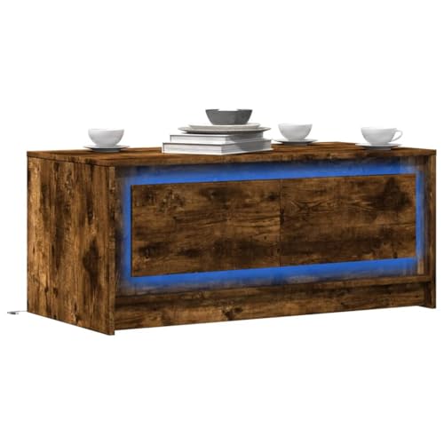 ZQQLVOO LED-Couchtisch Räuchereiche Holzwerkstoff Coffee Table couchtisch for Innenraum Wohnzimmer von ZQQLVOO