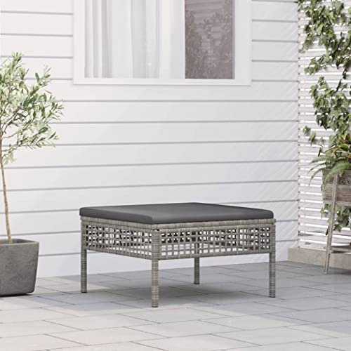 ZQQLVOO Lounge Sessel Terrassenmöbel Terassenmöbel AußenGartenhocker mit Kissen Grau Poly Rattan von ZQQLVOO