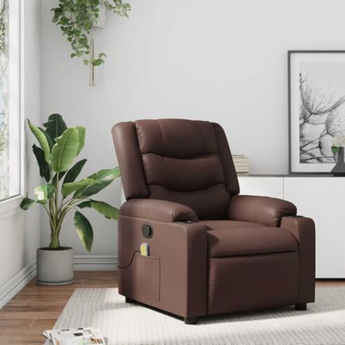 ZQQLVOO Massagesessel Braun Kunstleder Lounge Sessel Chair for Büro Innenraum von ZQQLVOO