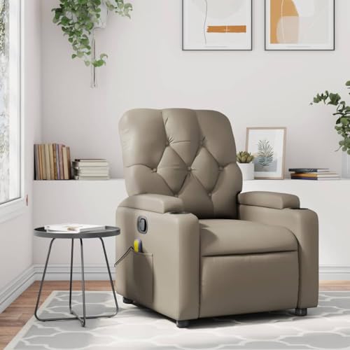 ZQQLVOO Massagesessel Cappuccino-Braun Kunstleder cocktailsessel ohrensessel mit hocker for Schlafzimmer Balkon von ZQQLVOO