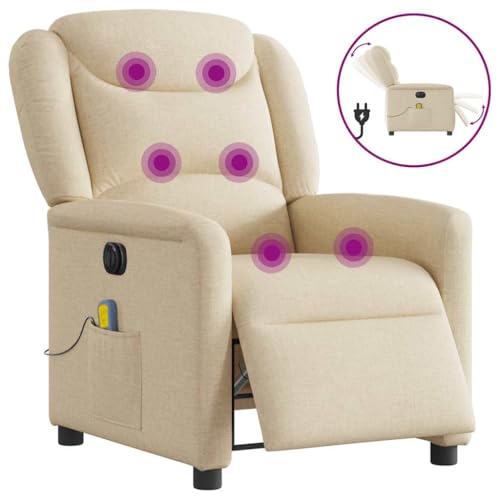 ZQQLVOO Massagesessel Elektrisch Creme Stoff Chair Stuhl schminktisch for Büro Wohnzimmer von ZQQLVOO