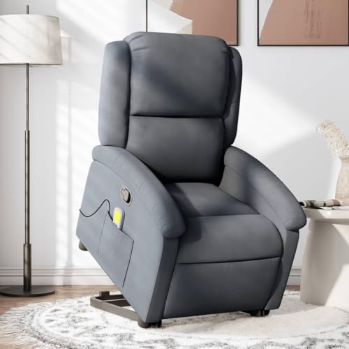 ZQQLVOO Massagesessel mit Aufstehhilfe Dunkelgrau Samt lesesessel Chair for Schlafzimmer Wohnzimmer von ZQQLVOO