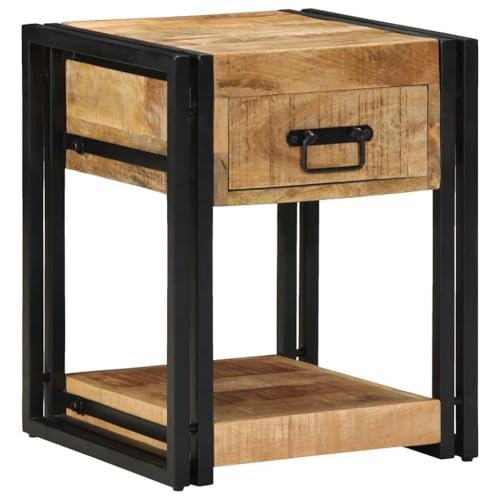 ZQQLVOO Massiver Mangoholz Nachttisch mit Eisen Gestell und Stauraum - Elegantes Schlafzimmermöbel für Bücher, Lampe und Deko ZQQLVOO Massiver Mangoholz Nachttisch mit Eisen Gestell und Stauraum - Elegantes Schlafzimmermöbel für Bücher, Lampe und Deko von ZQQLVOO