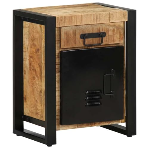 ZQQLVOO Massiver Mangoholz Nachttisch mit Eisenbeinen und Stauraum - Robuster Beistelltisch fürs Schlafzimmer, Stabile Kommode mit dekorativer Oberplatte ZQQLVOO Massiver Mangoholz Nachttisch mit Eisenbeinen und Stauraum - Robuster Beistelltisch fürs Schlafzimmer, Stabile Kommode mit dekorativer Oberplatte von ZQQLVOO