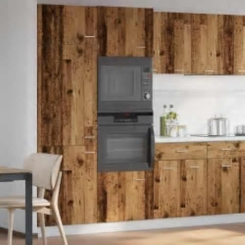 ZQQLVOO Mikrowellenschrank Lyon Altholz-Optik Mikrowellenunterschrank Küchenmöbel mit Stauraum und praktischen Türen 60x57x207 cm Holzwerkstoff von ZQQLVOO