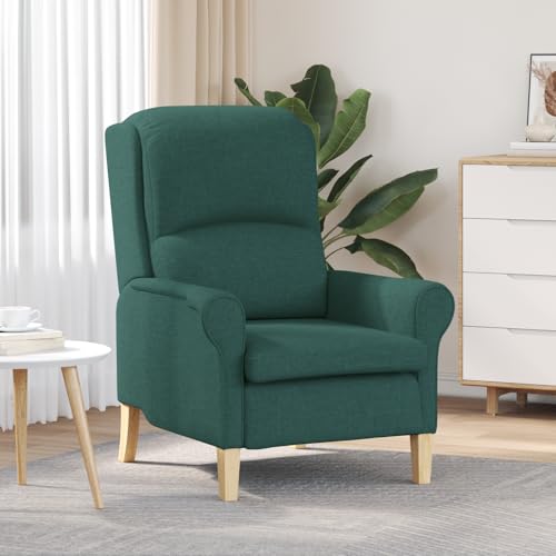 ZQQLVOO Moderner Sessel Dunkelgrün Stoff, Holz Standard Ergonomisch fernsehsessel Stuhl schminktisch for Schlafzimmer Büro von ZQQLVOO