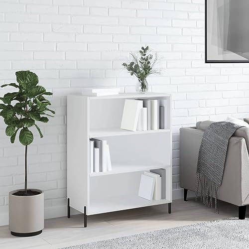 ZQQLVOO Modernes Bücherregal mit 3 Einlegeböden aus Holzwerkstoff und Metallbeinen, Stauraum Regal für Wohnzimmer mit Stabiler Oberplatte, Langlebiges Design mit Wandhalterung ZQQLVOO Modernes Bücherregal mit 3 Einlegeböden aus Holzwerkstoff und Metallbeinen, Stauraum Regal für Wohnzimmer mit Stabiler Oberplatte, Langlebiges Design mit Wandhalterung von ZQQLVOO