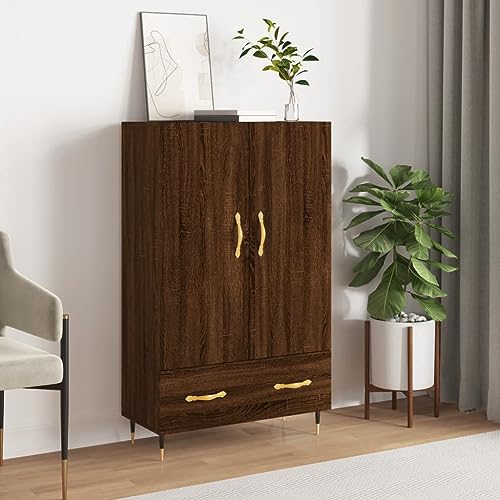 ZQQLVOO Modernes Highboard aus Holzwerkstoff mit Metallbeinen, Stauraum Sideboard für Wohnzimmer, Beistellschrank mit Stabiler Oberplatte und Türen von ZQQLVOO