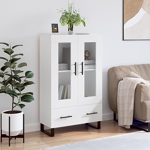 ZQQLVOO Modernes Highboard aus Holzwerkstoff mit Metallbeinen und Glasfronten - Stilvolles Sideboard mit großzügigem Stauraum für Wohnzimmer & Esszimmer ZQQLVOO Modernes Highboard aus Holzwerkstoff mit Metallbeinen und Glasfronten - Stilvolles Sideboard mit großzügigem Stauraum für Wohnzimmer & Esszimmer von ZQQLVOO